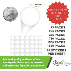 Royal Green Gommettes Étiquettes Autocollantes Rondes Jaune Fluo Environ 3 cm (30 mm) Paquet de 225