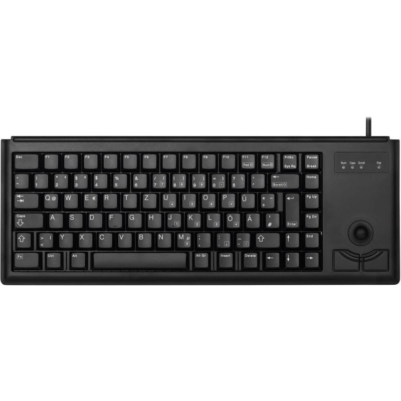 CHERRY G84-4400, Clavier Compact avec Trackball, Disposition DE (QWERTZ), Filaire (Connexion USB), 2 Touches Souris, Switchs Méc CHERRY G84-4400, Clavier Compact avec Trackball, Disposition DE (QWERTZ), Filaire (Connexion USB), 2 Touches Souris, Switchs Méc