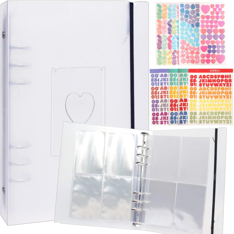 Kpop Pochettes de classeur à anneaux A5 pour cartes photo Kpop - Grand album photo transparent à 6 anneaux - Protège-cartes en p Kpop Pochettes de classeur à anneaux A5 pour cartes photo Kpop - Grand album photo transparent à 6 anneaux - Protège-cartes en p