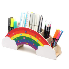 EXERZ Porte-crayons/Organisateur Arc-En-Ciel Des Autocollants Étoiles Pour Le Bricolage Créatif Décoration, Rangement De Bureau,