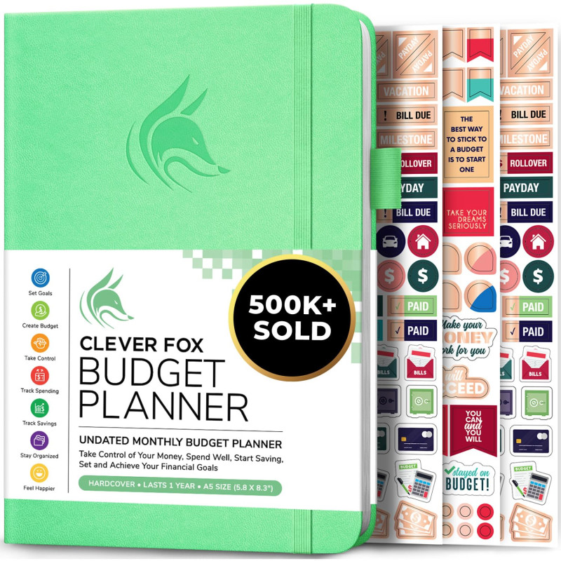 Clever Fox Budget Planner - Cahier des dépenses. Journal de budgétisation mensuel, planificateur financier et livre de comptes p Clever Fox Budget Planner - Cahier des dépenses. Journal de budgétisation mensuel, planificateur financier et livre de comptes p