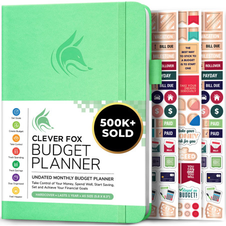 Clever Fox Budget Planner - Cahier des dépenses. Journal de budgétisation mensuel, planificateur financier et livre de comptes p
