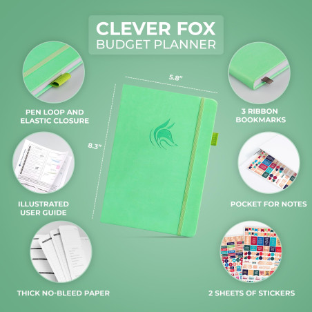 Clever Fox Budget Planner - Cahier des dépenses. Journal de budgétisation mensuel, planificateur financier et livre de comptes p
