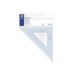 Mars 567 - Equerre Plastique Bleu Transparent 16 Cm 45°/45° Scolaire