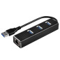 SilverStone SST-EP04 - Adaptateur réseau Ethernet Gigabit 3 ports USB 3.1 Gen 1 Type A/RJ45, aluminum SilverStone SST-EP04 - Adaptateur réseau Ethernet Gigabit 3 ports USB 3.1 Gen 1 Type A/RJ45, aluminum