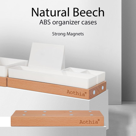 Aothia Organisateur de bureau réglable, support de téléphone, bac à papier autocollant pour maison/bureau(blanc)