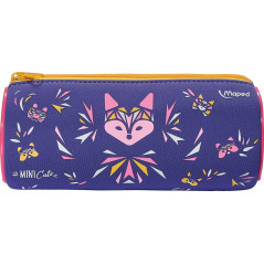 Maped - Trousse Ronde Mini Cute - Trousse Scolaire en Néoprène, Tissu Doux Anti-Déchirures - Trousse Violette 934803
