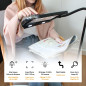 FISHTEC - Loupe sur Pied Flexible - Grossissement 5X, Surface 22,5x18 cm, 12 LED 50 Lumens, Haute 160 cm, Idéale Lecture, Coutur FISHTEC - Loupe sur Pied Flexible - Grossissement 5X, Surface 22,5x18 cm, 12 LED 50 Lumens, Haute 160 cm, Idéale Lecture, Coutur