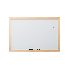 Bi-Office, Tableau blanc Magnétique Optimum, effaçable à sec, cadre en bois de pin, 60 x 45 cm