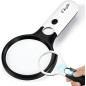 Chefic 3X 45X Loupe, Loupe de Lecture éclairée avec Lumière 3 LED, Haute Clarté et Poids Léger pour Lecture, Inspection, Passe-t Chefic 3X 45X Loupe, Loupe de Lecture éclairée avec Lumière 3 LED, Haute Clarté et Poids Léger pour Lecture, Inspection, Passe-t