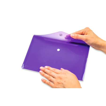 HERMA 20061 Porte-documents A5 transparent violet violet petites pochettes avec bouton pression enveloppe en plastique pour écol