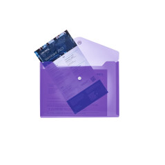 HERMA 20061 Porte-documents A5 transparent violet violet petites pochettes avec bouton pression enveloppe en plastique pour écol