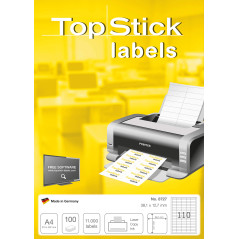 TopStick - Pochette de 11000 étiquettes autocollantes multi-usages (38,1 x 12,7 mm) Personnalisables et imprimables, Impression 