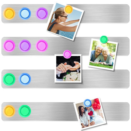 Tableau Magnétique Mural pour Photo, Tableau D'affichage avec 10 Pièces Colorés Aimants pour Tableau Magnetique Frigo Bureau 4 P