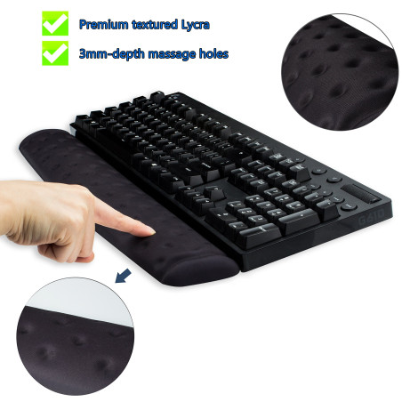 Brila Keyboard Wrist Rest Coussin de soutien Pad pour ordinateur, portable, travail de bureau, PC Gaming - Mousse à mémoire de f