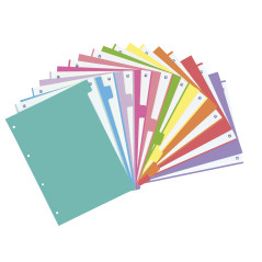 Oxford Strongline, séparateurs A4 Carton pour classeur. 10 positions, 10 couleurs différentes