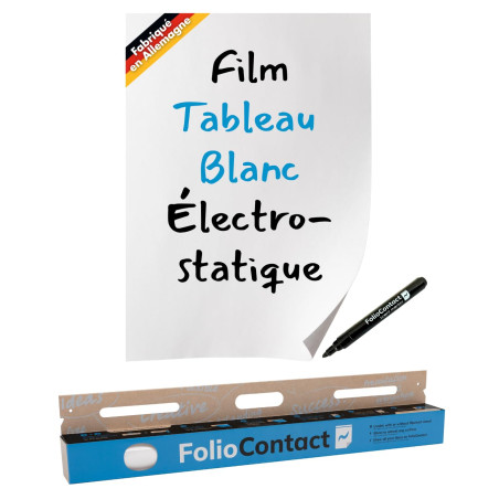 Folio Contact Whiteboard Tableau blanc en rouleau/Film électrostatique breveté Effaçable et réutilisable Fixation sans outil sur