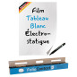 Folio Contact Whiteboard Tableau blanc en rouleau/Film électrostatique breveté Effaçable et réutilisable Fixation sans outil sur