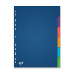 OXFORD Intercalaires Neutres A4XL 6 Positions Polypro Translucide Epaisseur 30/100ème Coloris Assortis