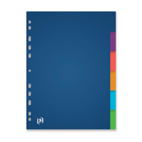 OXFORD Intercalaires Neutres A4XL 6 Positions Polypro Translucide Epaisseur 30/100ème Coloris Assortis