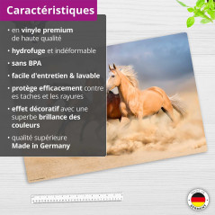 Sous-main lavable - Trois chevaux - En vinyle de qualité supérieure - Différentes tailles - Fabriqué en Allemagne - 60 x 40 cm