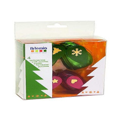 Artemio 10003002 Kit de 4 Perforatrices Noël Plastique Multicolore 11,2 x 4,59 x 14,7 cm