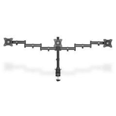 DIGITUS Support d'écran - Pince de table - 3 écrans - Jusqu'à 27 pouces - Jusqu'à 3x 8 kg - VESA 75x75, 100x100 - Noir