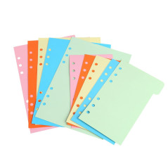 Yofo 5 pcs A5 A6 Intercalaires insérable page d'index Tab, cartes de couleur 6-holes à anneaux Classified Lables pour Filofax or