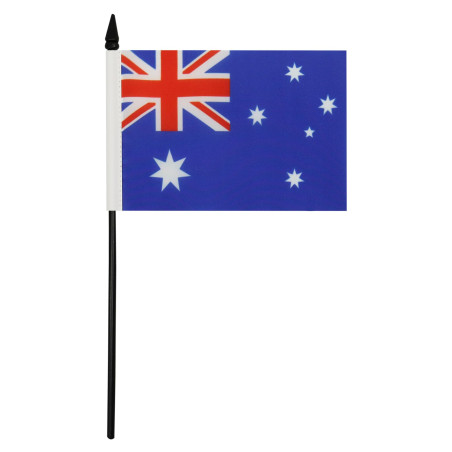 AZ FLAG - Drapeau De Table Australie - 15x10 cm - Mini Drapeau Australien De Bureau 100% Polyester Avec Hampe De 25cm Et Socle E