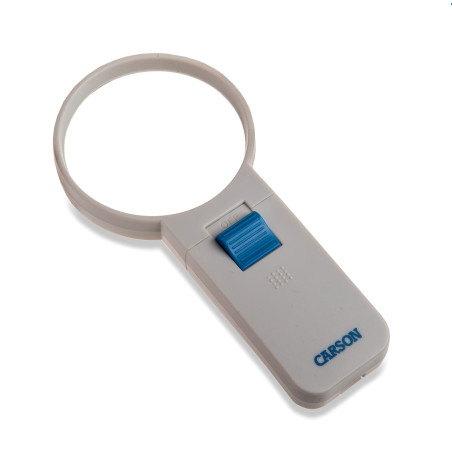 Carson HandHeld loupe éclairée par LED 4x (7,6 cm) | Loupe asphérique portable pour les loisirs, l'aide à la lecture, la dégénér