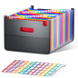 ThinkTex Trieur Document, 26 Poches Extensible, Vertical et Ouvert Sur le Dessus, Rangement Papier Administratif, Organiseur Por ThinkTex Trieur Document, 26 Poches Extensible, Vertical et Ouvert Sur le Dessus, Rangement Papier Administratif, Organiseur Por