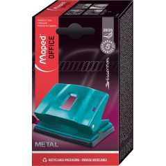 Maped Office - Perforateur Décoré 2 Trous Essentials Métal - Pour 20 à 25 Feuilles - Mécanisme 100% Métal - Avec Réglette et Rés