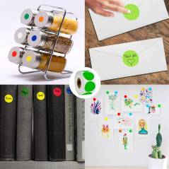 3000 Pièces Gommettes Rondes Couleur 25mm Gomettes Autocollantes Etiquettes Pastille Autocollante Rond pour Bureau Famille École