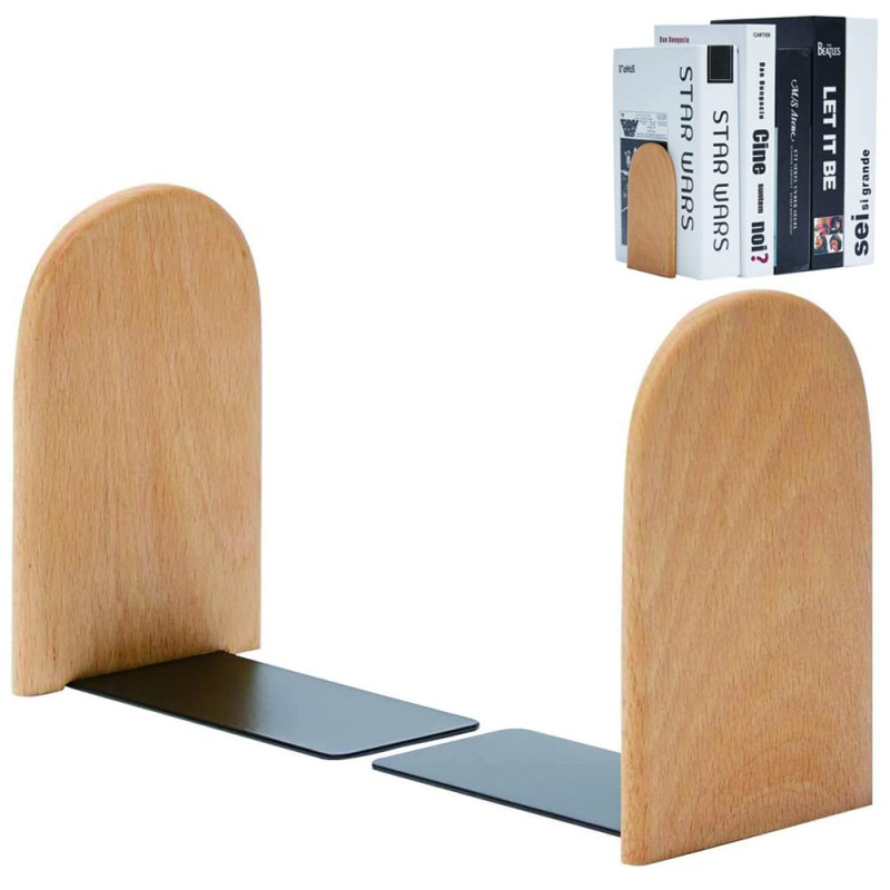 Serre Livre, 1 Paires Serre Livres en Bois, Bookends Robustes, Presse Livres, Cale Livre, Presse Livres Support, pour Maison, Bu