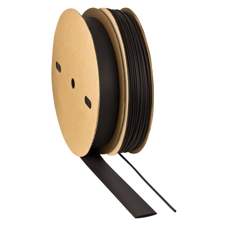 ISOLATECH Gaine Thermorétractable Ø30mm x 50m - Noir - Rapport de Rétraction 2:1 - Polyoléfine - sans Adhésif - Résistante aux U