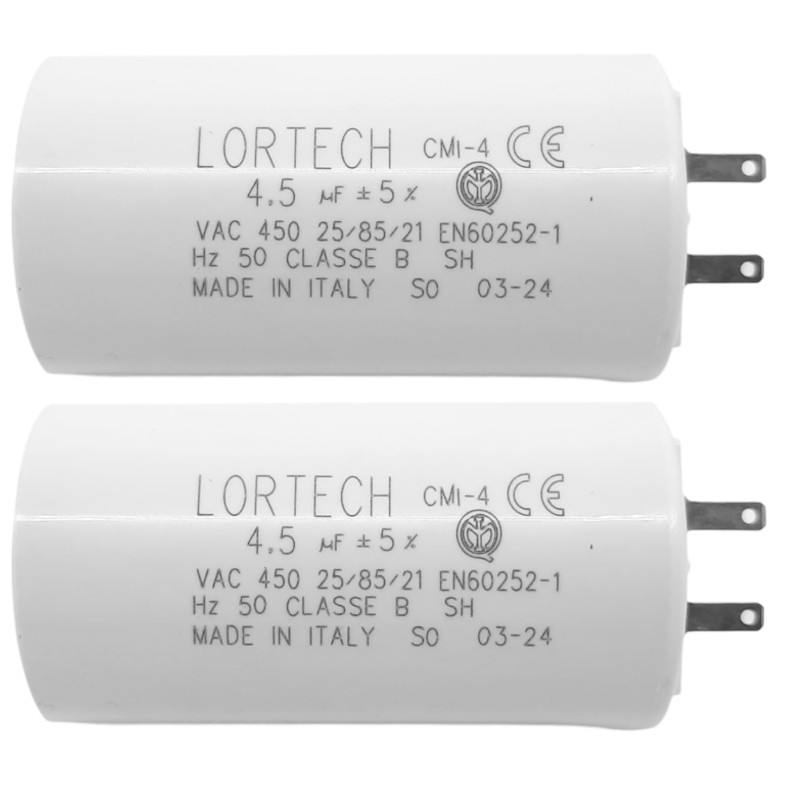 lot de 2 condensateurs 4,5 μF pour volet roulant toutes marques - couple moteur 15Nm à 17Nm - fabriqué en Italie