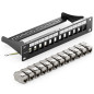 deleyCON Kit de 12 Ports Panneau de Brassage Modulaire 1 U 10" Installation en Rack + 12x Modules Keystone RJ45 CAT6a Compatible deleyCON Kit de 12 Ports Panneau de Brassage Modulaire 1 U 10" Installation en Rack + 12x Modules Keystone RJ45 CAT6a Compatible