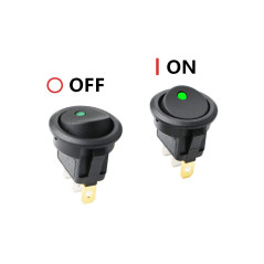 CESFONJER 16 pcs LED Interrupteur à Bascule, DC 12 V 20 A on/Off Self Verrouillage Interrupteur Spst Bouton Poussoir Rond(Rouge