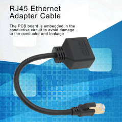 Annadue Adaptateur répartiteur RJ45 réseau RJ45 1 vers 2 ports Ethernet CAT8 pour bureau à domicile