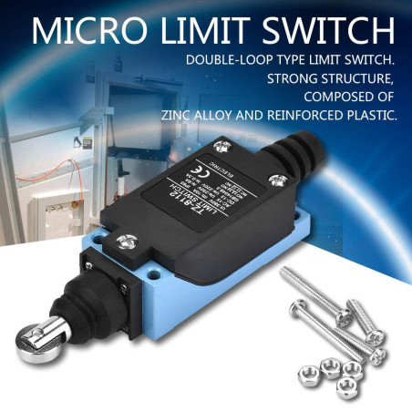 TZ-8122 Micro Interrupteur de Fin de Course 1NO+1NC 250V 6A Commutateur de Limite Momentané Imperméable Réinitialisation Automat