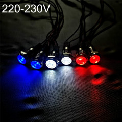 GUUZI 6pièces 220V-230V AC 8mm LED Panneau Pilote Tableau de Bord Voyant D'avertissement lampe Pilote Tableau de Bord Ampoules D