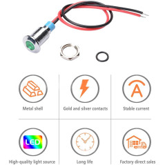 GUUZI 6pièces 220V-230V AC 8mm LED Panneau Pilote Tableau de Bord Voyant D'avertissement lampe Pilote Tableau de Bord Ampoules D