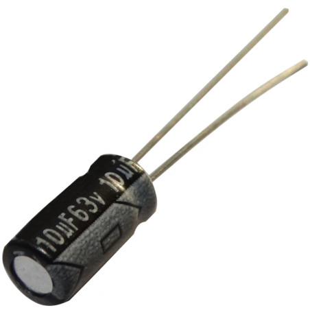 Aerzetix: 20x Condensateur électrolytique chimique 10µF ± 20% 63V THT 105°C 1000h Ø5x11mm radial
