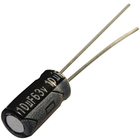 Aerzetix: 20x Condensateur électrolytique chimique 10µF ± 20% 63V THT 105°C 1000h Ø5x11mm radial