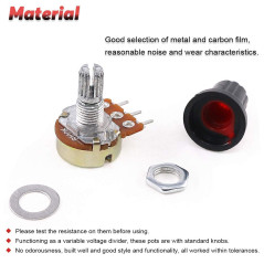 RUNCCI-YUN 20pcs Linéaire Rotatif Cône Potentiomètre Set, Réglable 3 Bornes Rotatif Potentiomètre avec Rotatif Bouton Capuchon (