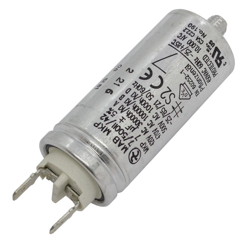 Lumonic Condensateur de démarrage Hydra MKP-500 7-A [incl. fiche 6,3x0,8mm] | Condensateur moteur 7µF 470V 30x68mm I Condensateu