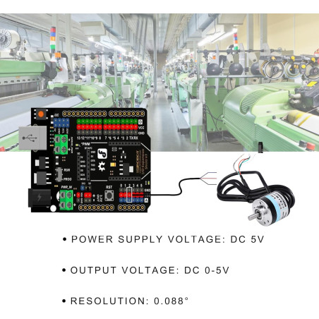 Kuuleyn Encodeur Rotatif incrémental 600P/R, Arbre AB 2 Phases 6mm Tension Large 5V-24V, Performances de Travail Stables, Bonnes
