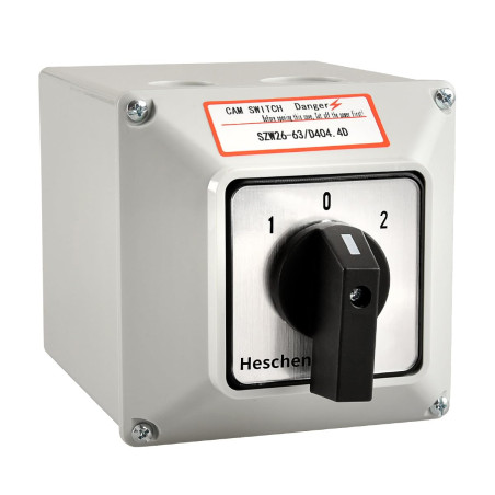 Heschen Commutateur rotatif universel SZW26-63/D404.4D 660V 63A ON-OFF-ON 3 positions 4 phases 4NO+4NC 16 bornes CE avec interru