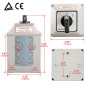 Heschen Commutateur rotatif universel SZW26-63/D404.4D 660V 63A ON-OFF-ON 3 positions 4 phases 4NO+4NC 16 bornes CE avec interru Heschen Commutateur rotatif universel SZW26-63/D404.4D 660V 63A ON-OFF-ON 3 positions 4 phases 4NO+4NC 16 bornes CE avec interru