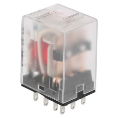 AC 220V 5A Relais Électromagnétique Mini Relais Intermédiaire Relais de Puissance 11 Broches avec l'indicateur Rouge